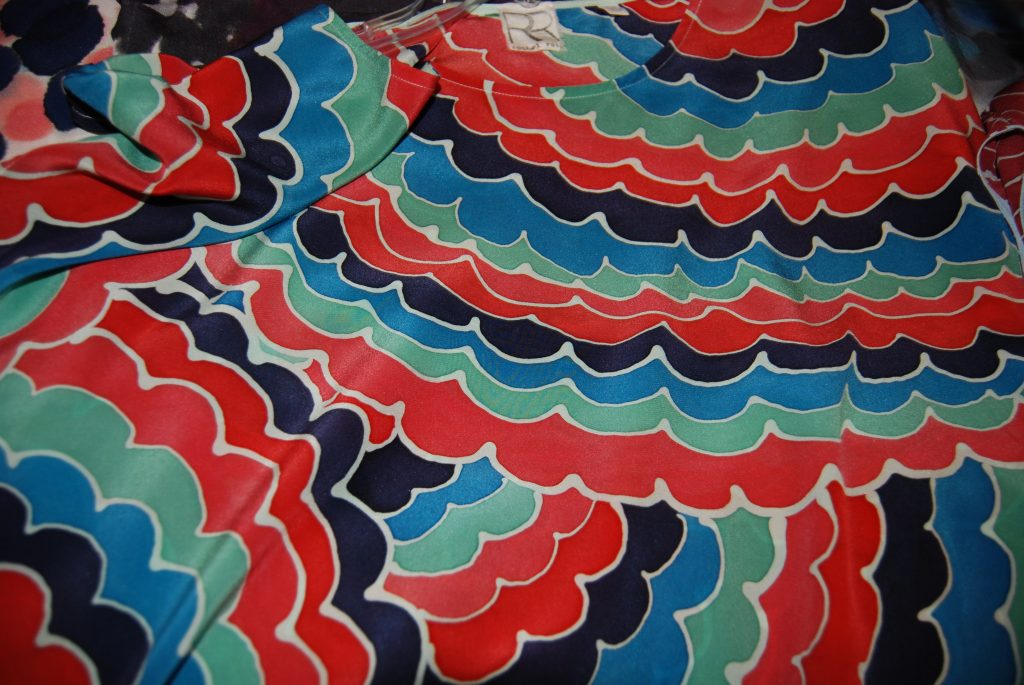 close up Painted Silk Shirt by RR at Trunk Show Confluence 2011