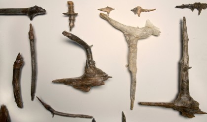 Pat Hickman “River Teeth” detail Wood and gut 2011. Photo: George Potanovic, Jr.