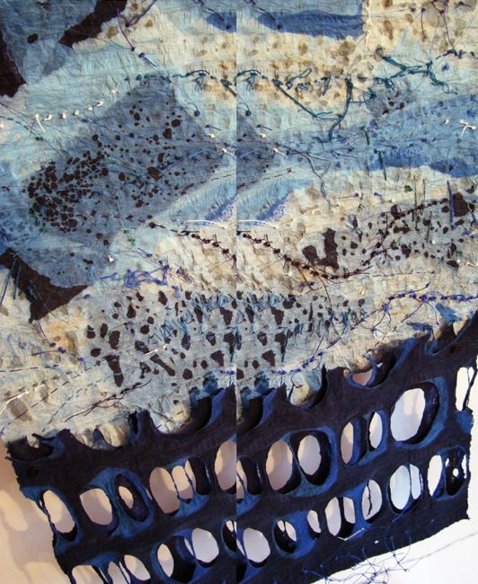 Jiyoung Chung "Whisper/Romance III" Joomchi with paper yarn, 24" x 18" Photo courtesy of artist.