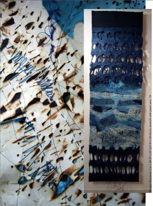 Jiyoung Chung "Whisper/Romance III" Joomchi with paper yarn, 24" x 18" Photo courtesy of artist.