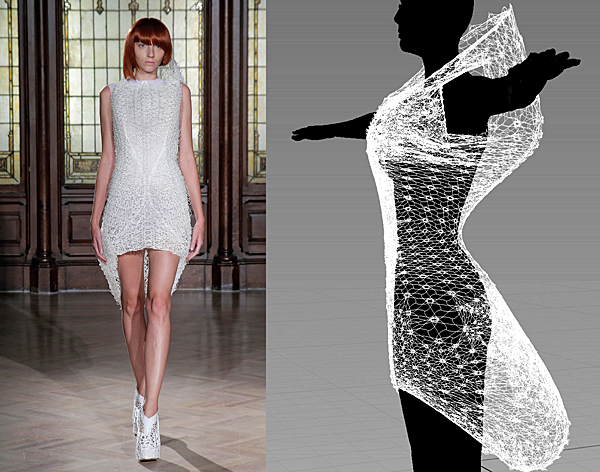11. 3D printed dress with drawing