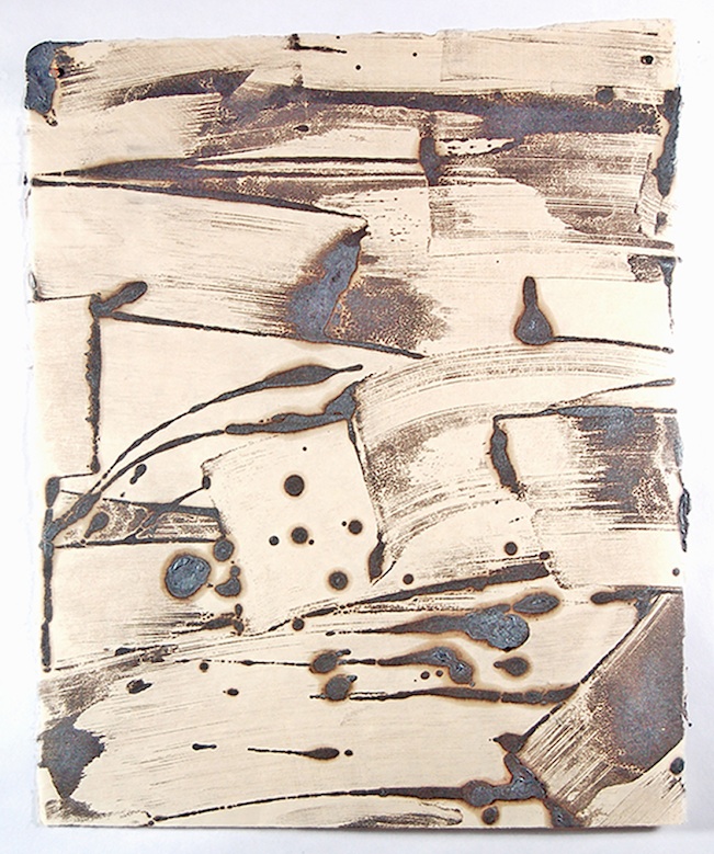 Roland_encaustic_4. Paula Roland, Fractal Field, encaustic monotype on kitakata paper