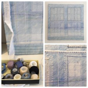 Meg Pierce Lido Mandala (2015) Vintage illustrations and papers, lace, acrylic on canvas