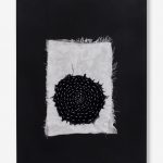 Teddy Milder Untitled Handmade abaca paper, shibori string, wood panel (2016) Photo: Sybila Savage.