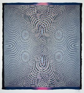 Janice Lessman-Moss #446 2015 cotton, wool, digital jacquard design, power loom woven, handmade felt, 73" x 66.5".