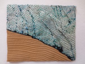 Mirka Knaster , "Water's Edge," Textile/fiber, 8" x 10" x 0," 2018, website: http://mirkaart.com