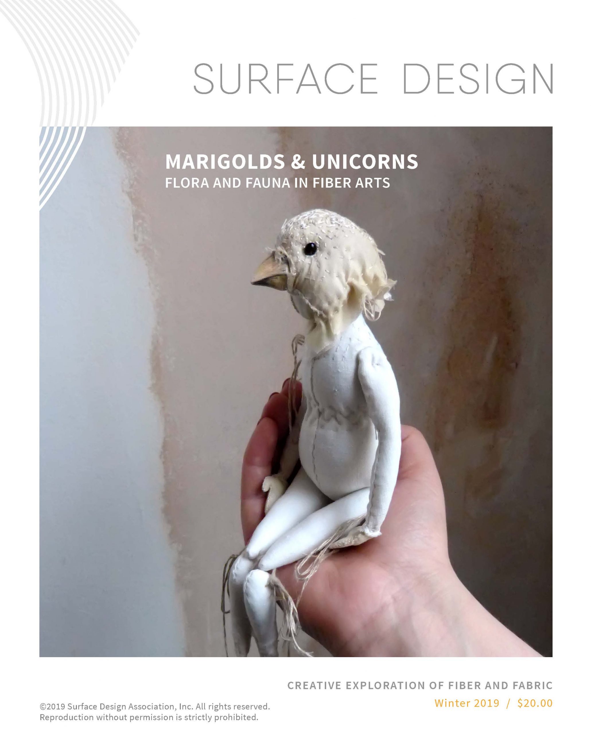 Surface Design Association Cover of Winter digital Journal 2019