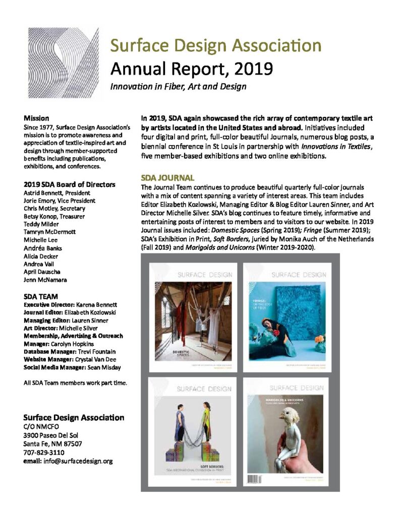 Annual Reports | Surface Design Association