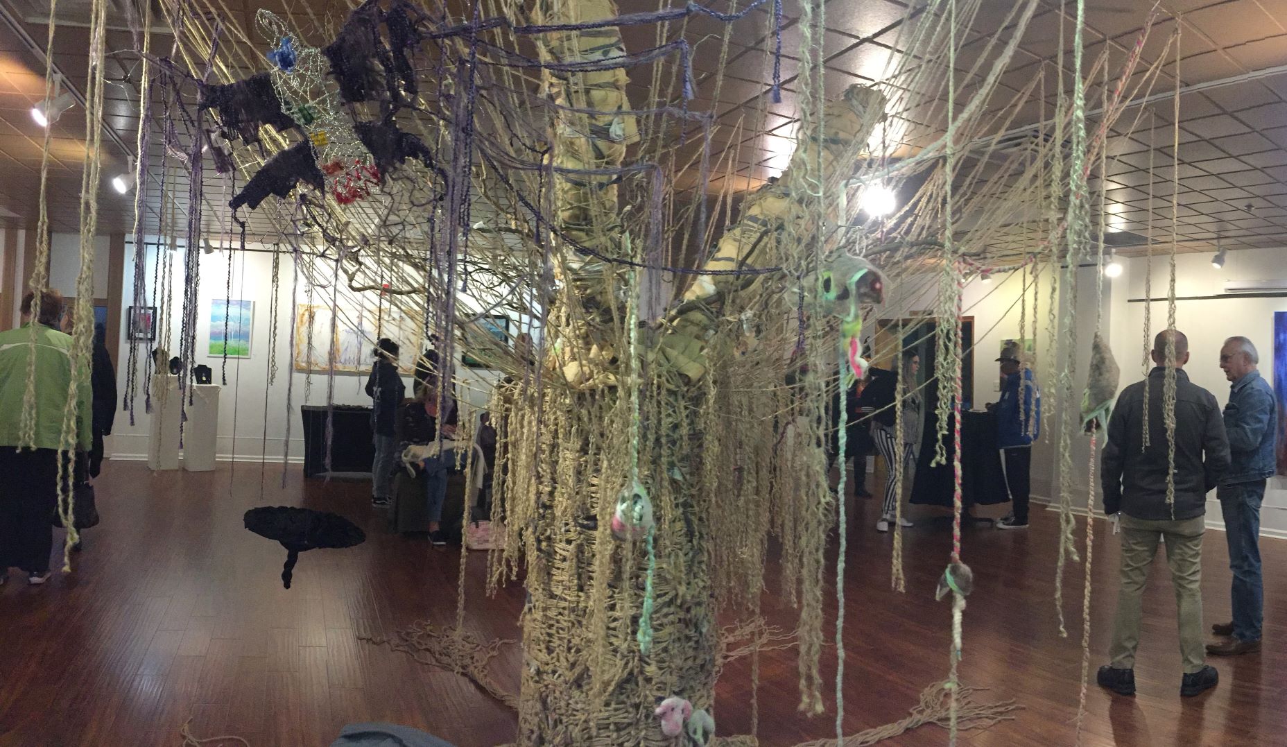 Emergence, Transformation, Liberation: Tree during opening (Collaboration-Emily Kokay, Michele Trimble Porter, Cheryl Zemke)