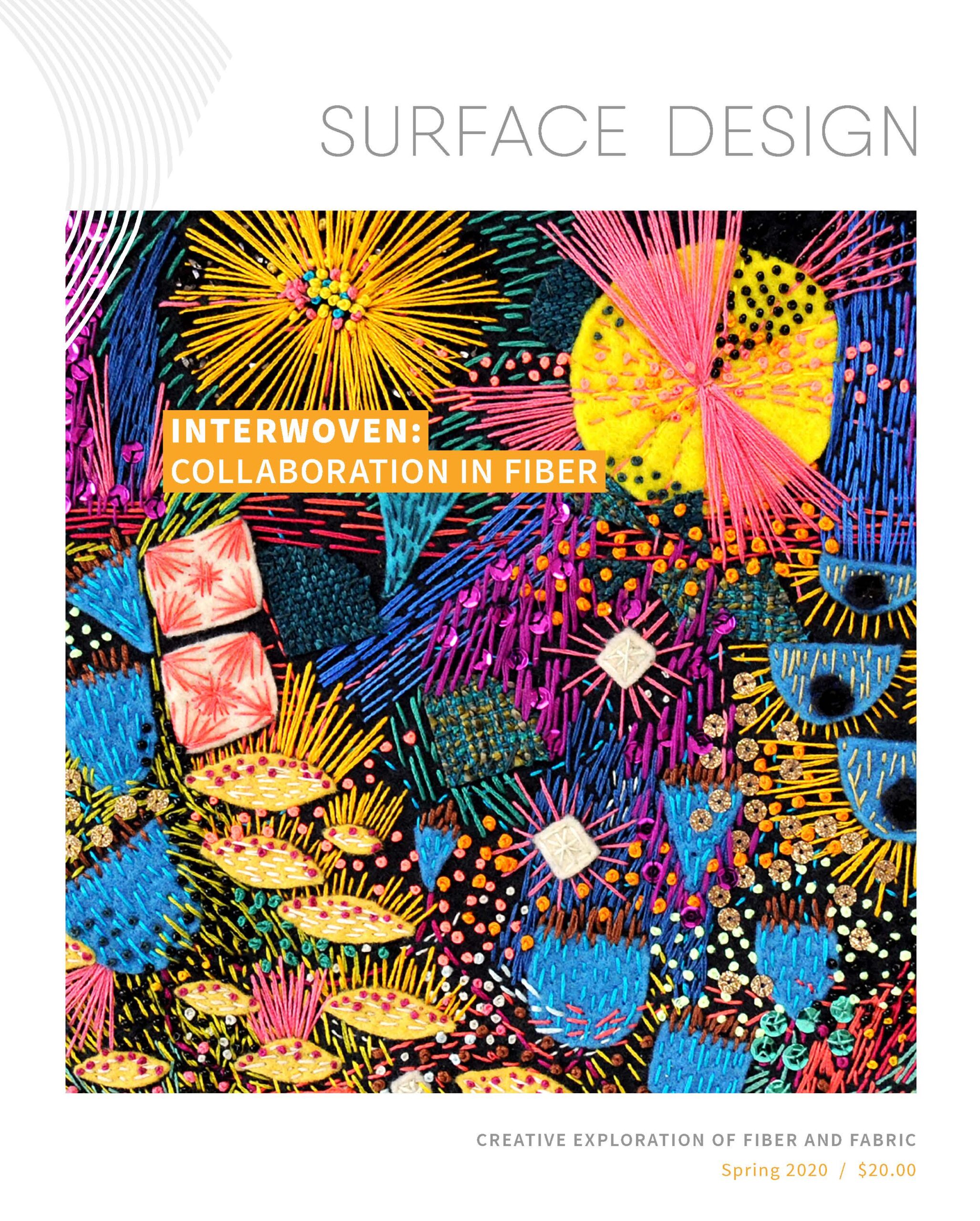 Surface Design Association Cover of Spring digital Journal 2020 Interwoven