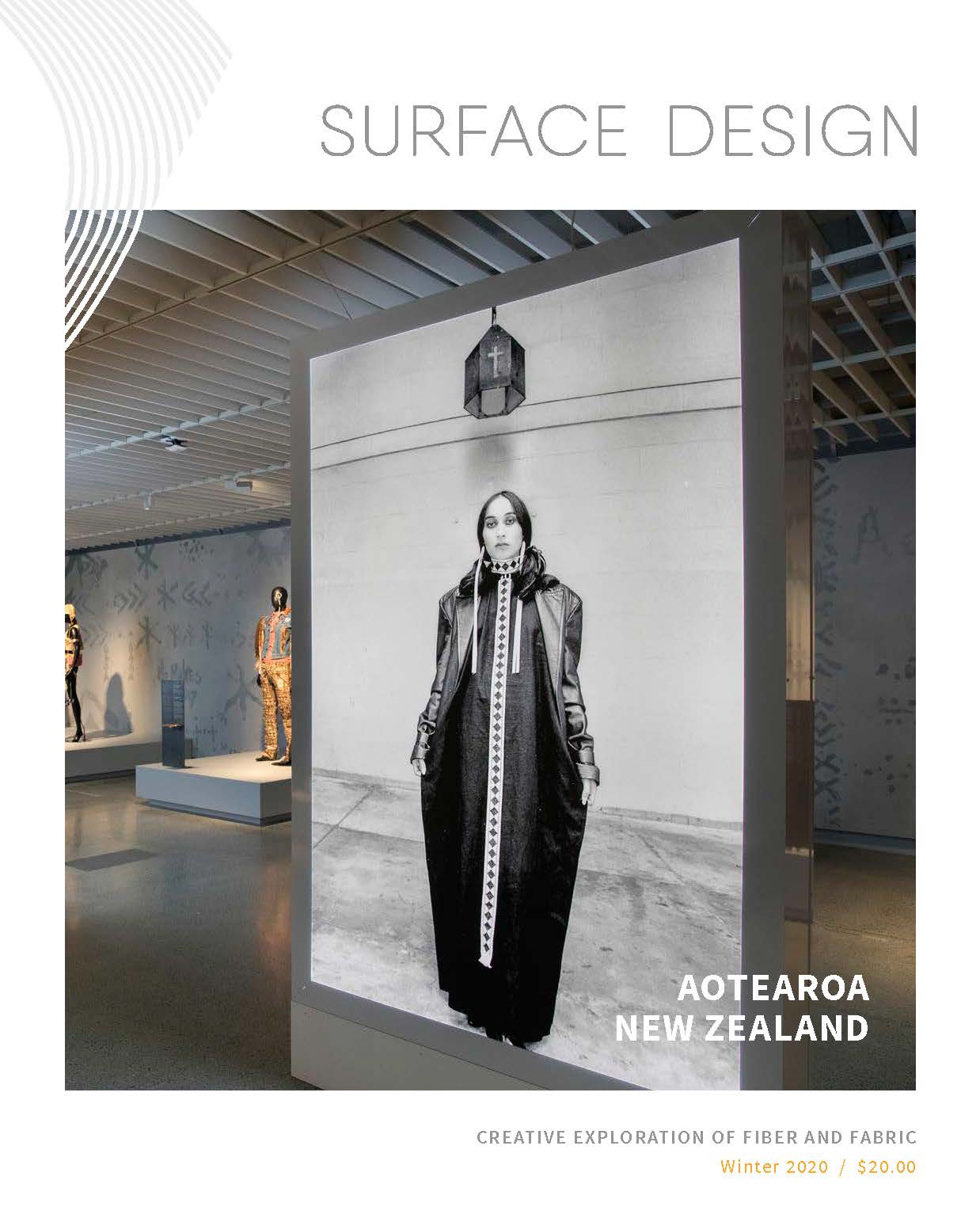 Surface Design Association Cover of Winter digital Journal 2020 Aotearoa New Zealand
