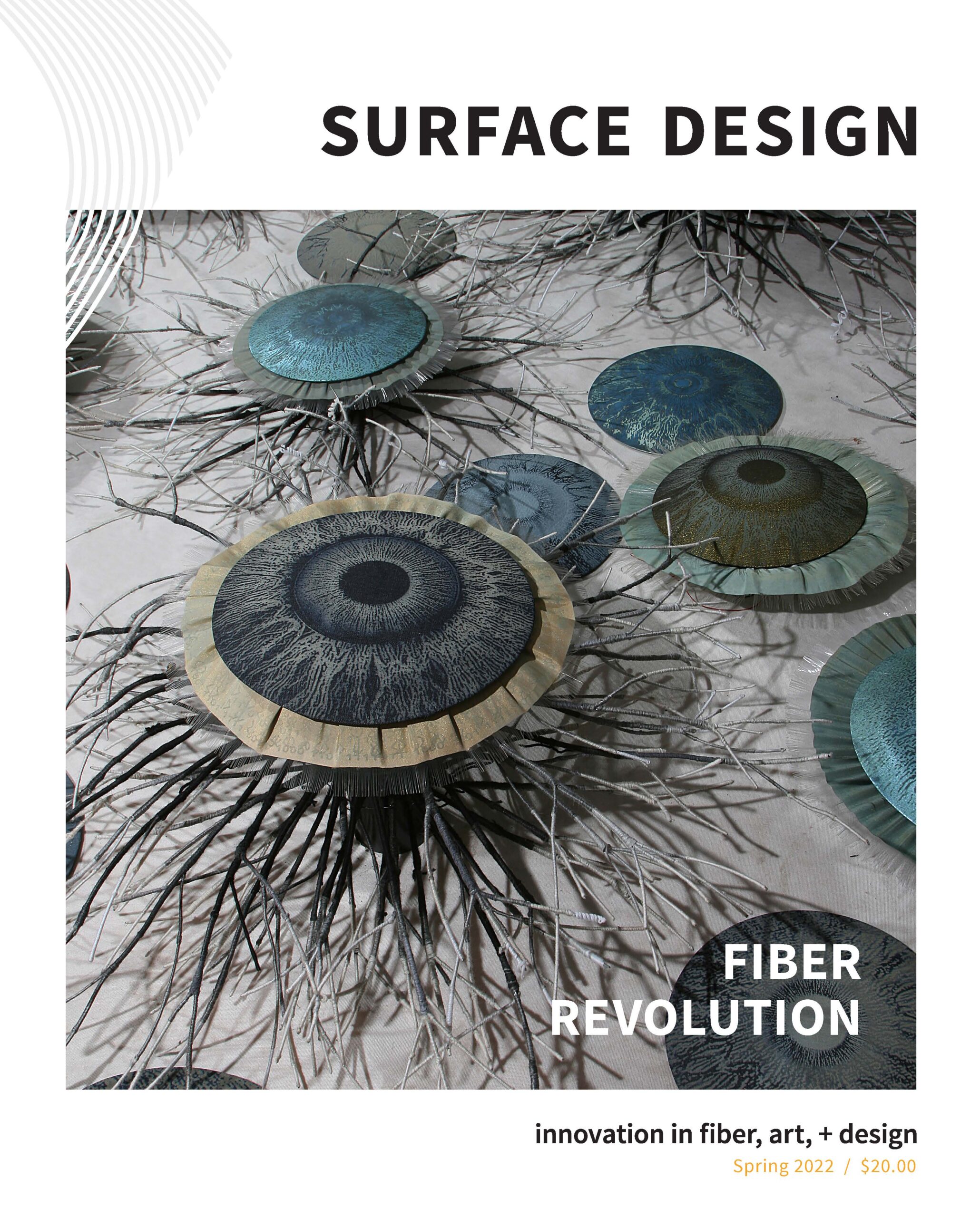 Surface Design Association Cover of Spring digital Journal 2022 Fiber Revolution