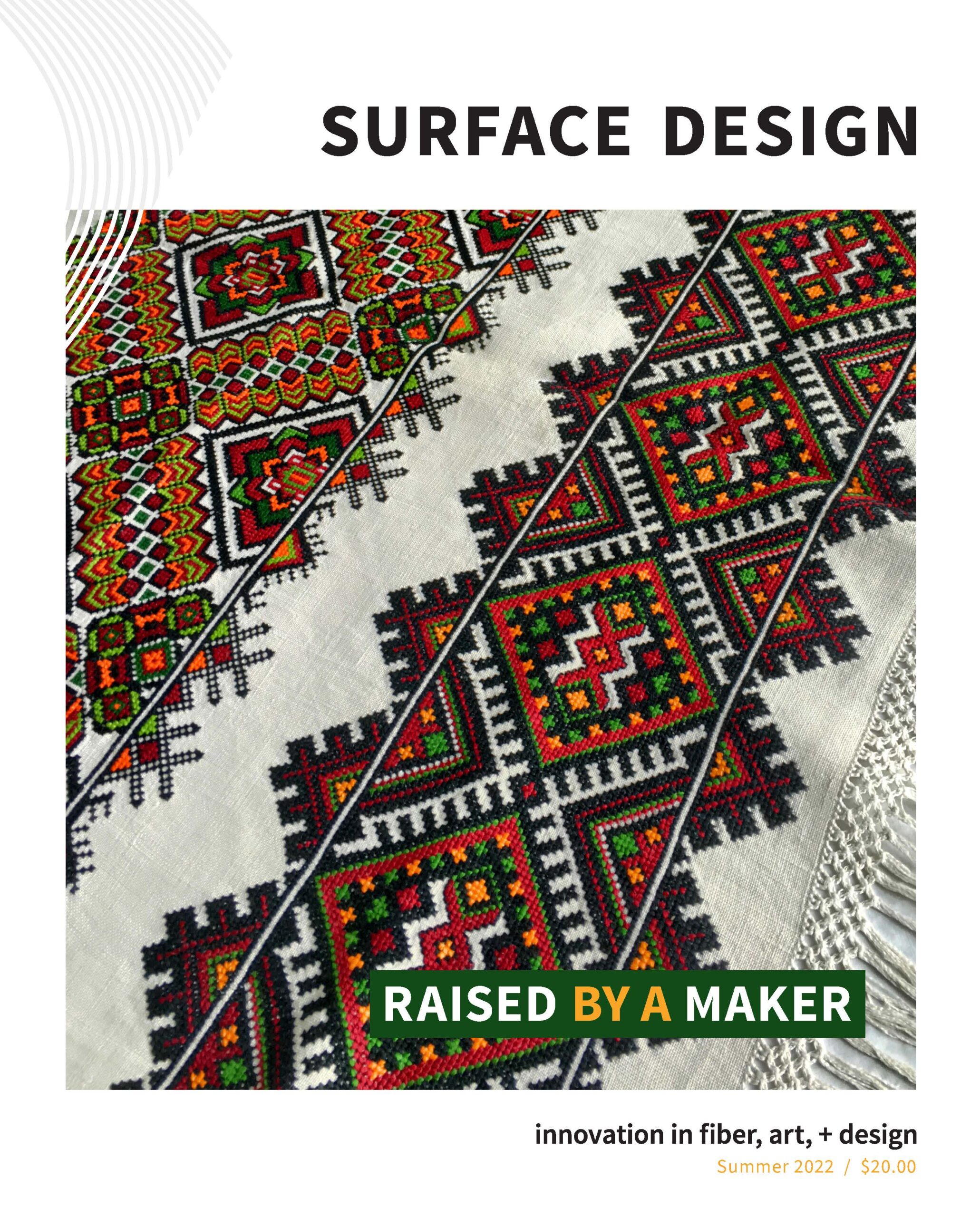 Surface Design Association Cover of Summer digital Journal 2022 Raised By A Maker